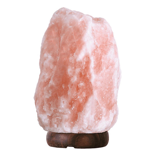 Handcrafted Himalayan salt lamp with a warm amber glow